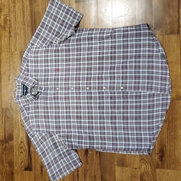 Ralph Lauren Men's Plaid Stretch Performance Flannel Button Up Shirt Red Size XX-Large